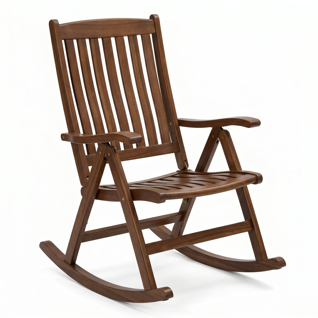 Folding Rocking Chair, Portable Leisure Recliner for Patio Garden Yard Indoor Outdoor